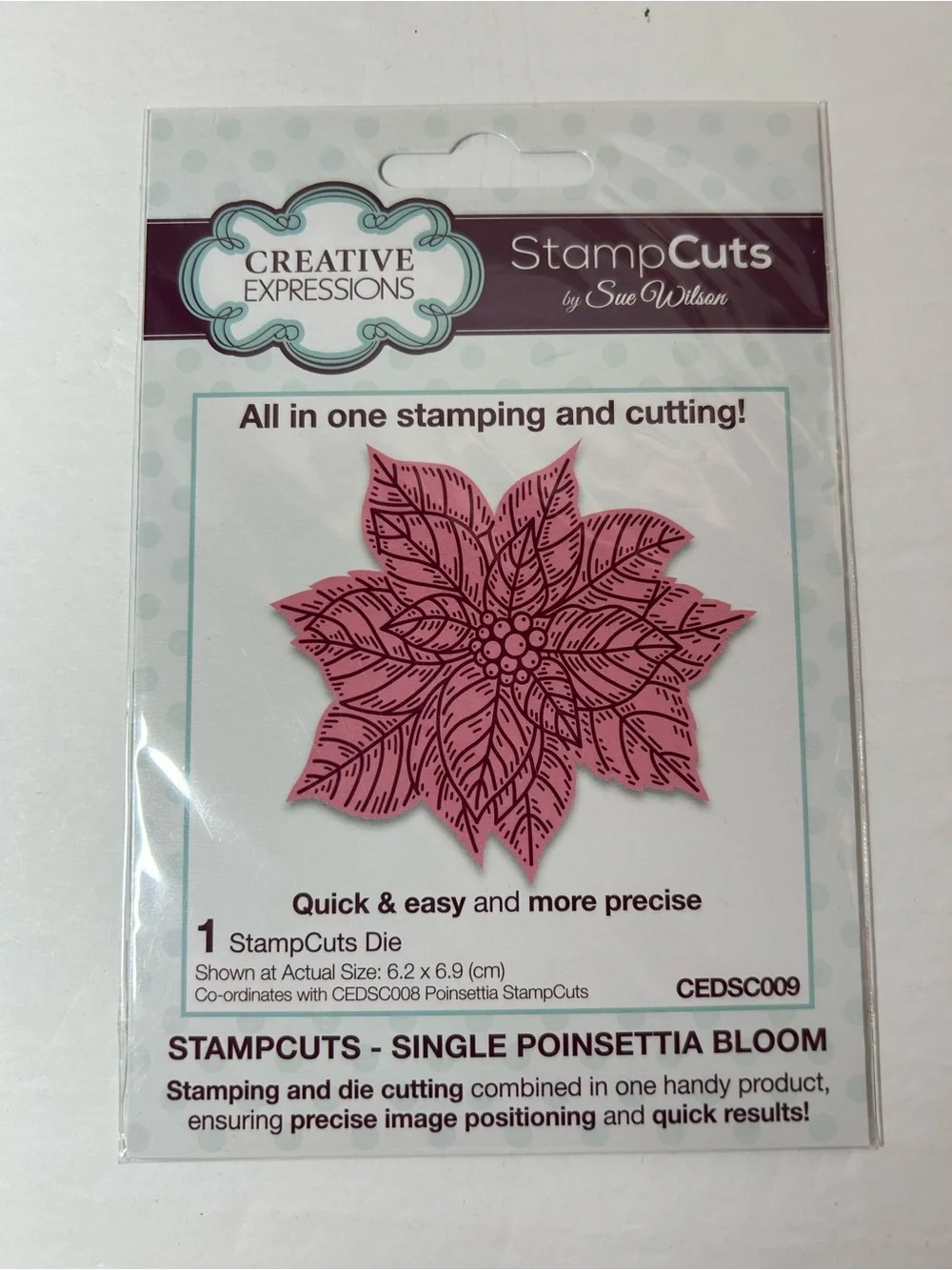 Creative Expressions Poinsettia & Pine Tree Die Cut for manual cutting machine
